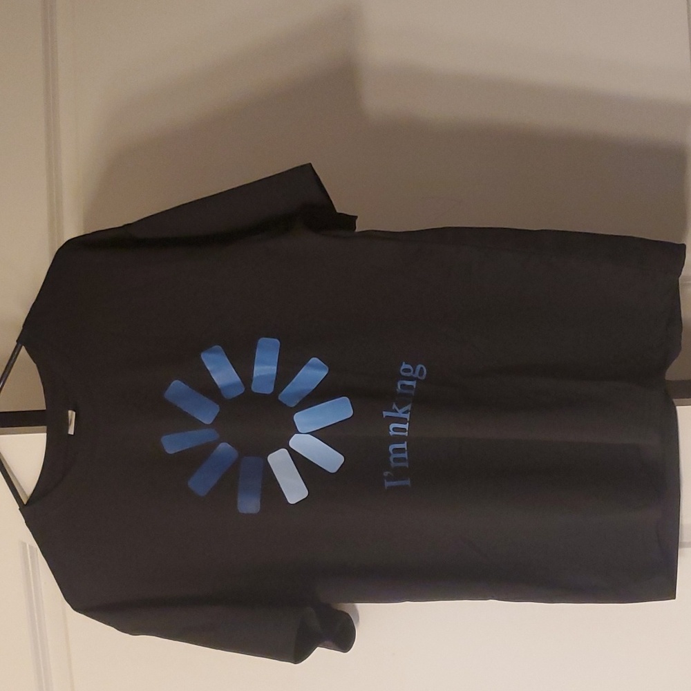 Men's I'mThinking loading Print Round Neck Short Sleeve T-shirt For Sumer,Casual